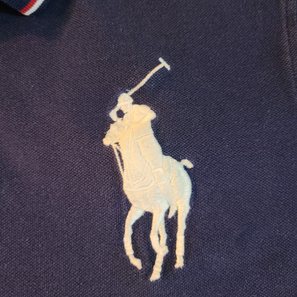 Polo Ralph Lauren Men's XL Big Pony Long Sleeve Navy Blue Polo Shirt - Picture 4 of 6